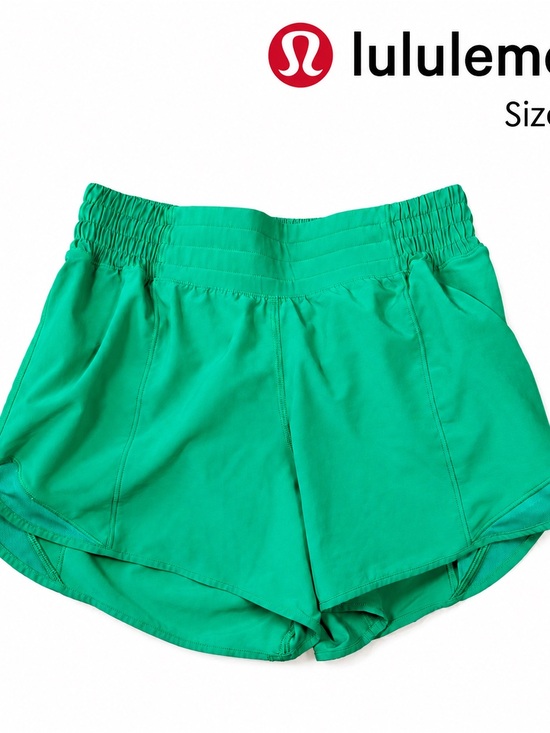 lululemon athletica Pants - Lululemon Hotty Hot Shorts Womens 2 Green 4” Lined Running Athletic